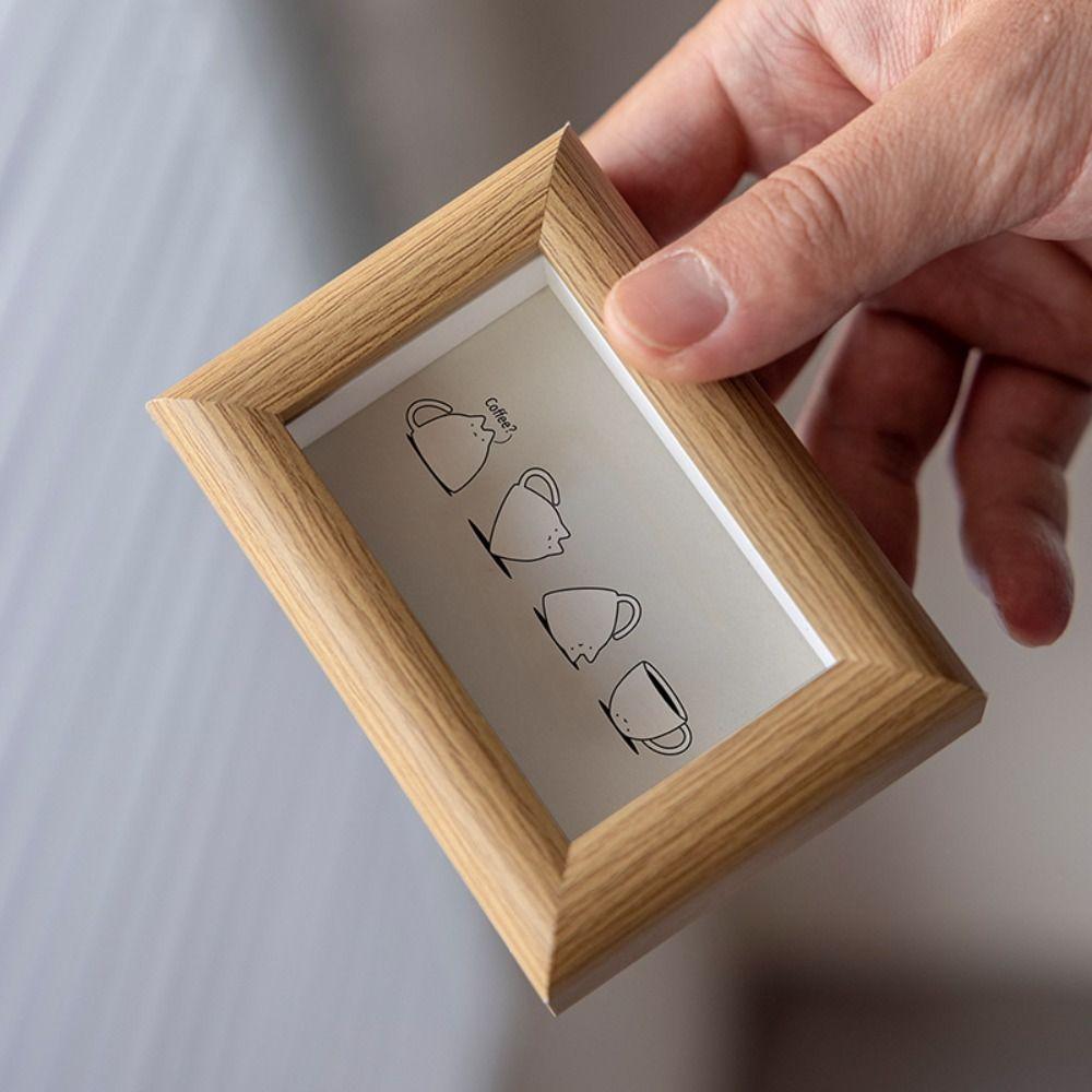 2PCS Square Antique Picture Frames Rustic Photo Storage Frame Desktop Photo Frame  Bedroom