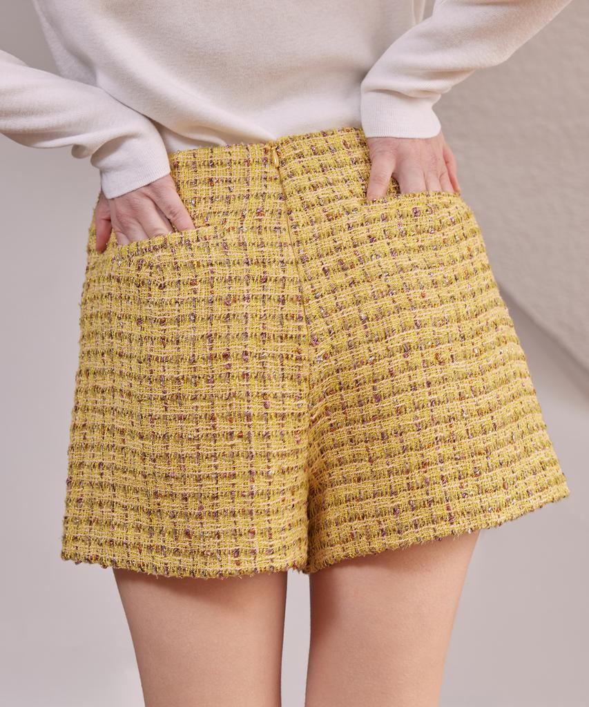 Lapineatteullie Classic Tweed Skirt Pants Yellow
