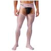 Mens Crotchless Pantyhose Floral Lace Design Open Leggings One Piece Garter Stockings Club Wear