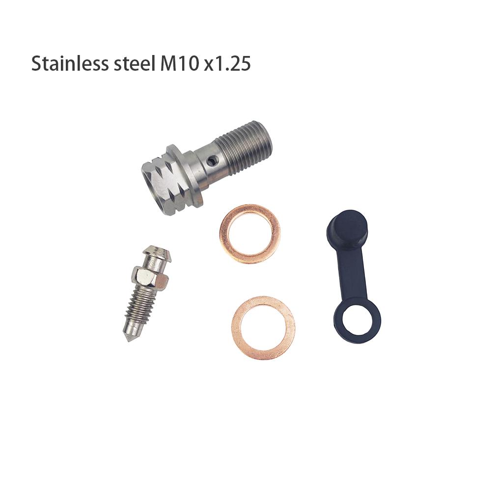 Motorcycle Accessories Brake Bleed Screw Banjo Bolt M10*1.25mm /1.0mm Oil Nozzle Throat Air Release Brake Caliper Cylinder Screw