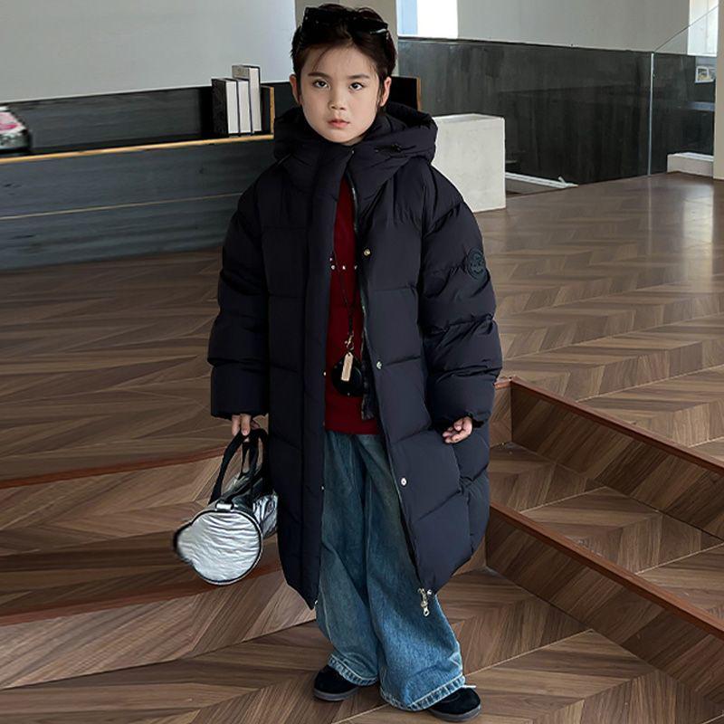 2025 Мальчиковая зимняя куртка средней длины в корейском стиле с утолщением 170