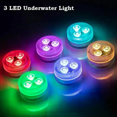 LED Underwater Light IP68 Waterproof Multicolor Submersible Lamp for Swimming Pool Aquarium Pond Fountain Vase Decor