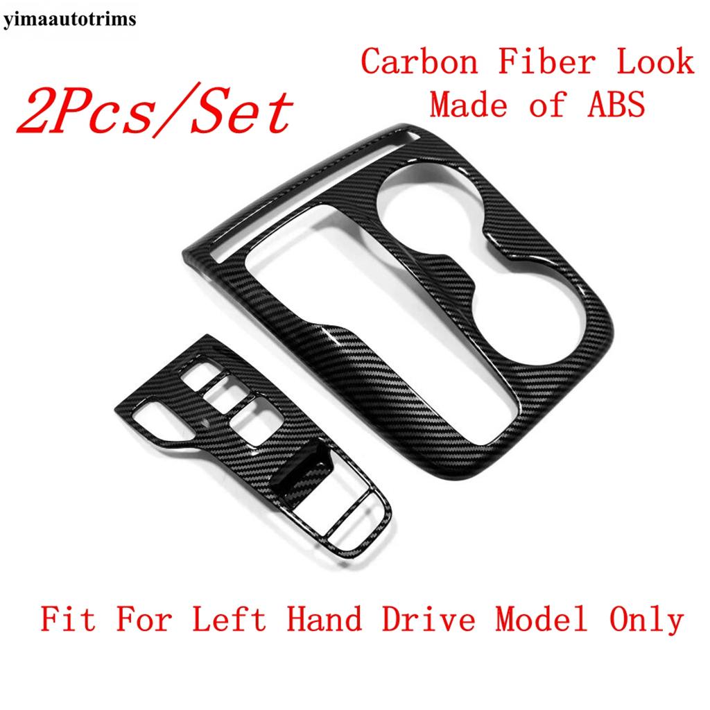 Central Control Gear Shift Panel Water Cup Frame Decoration Cover Trim For Tucson NX4  -  ABS Carbon Fiber Accessories