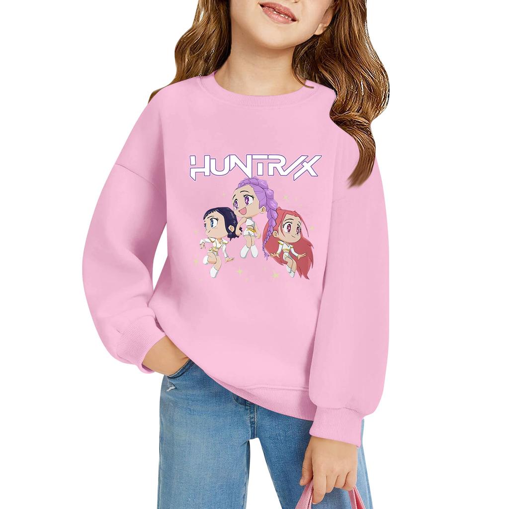 Kids' Long Sleeve Loose Pullover Letter Printed Round Neck Sweatshirt