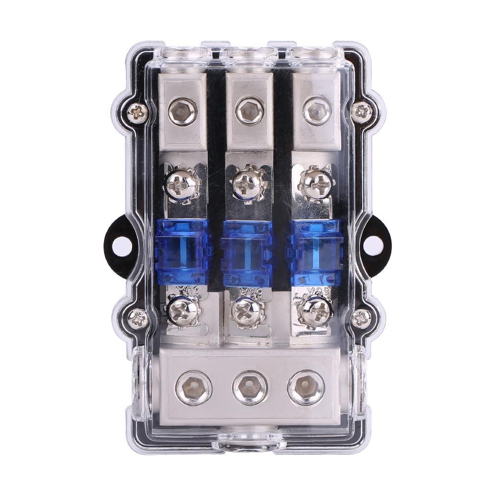 Universal 60A Car Auto Vehicle Stereo Audio Power Fuse Box Holder Block 1 In 3 Ways Out