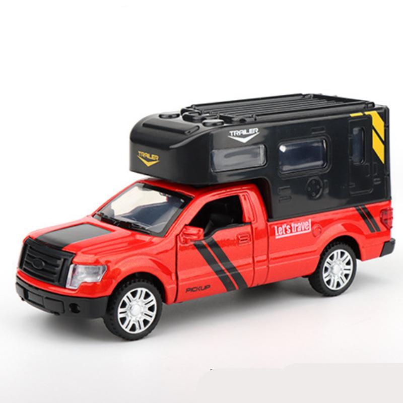 

1/32 Ford Luxury RV Recreational Vehicles Car Model Diecast Camper Van Motorhome Touring Car Model Toy Sound Light Children Toy Gift красный