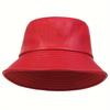 Wintermode Fischerhut Kunstleder Winddicht Warm Fischerhüte Herren Damen Wild Trendkappe Panama Fischerkappen Gorras