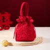 Blessing Words Brocade Red Envelope Drawstring New Year Money Bag  Lady Girls Women