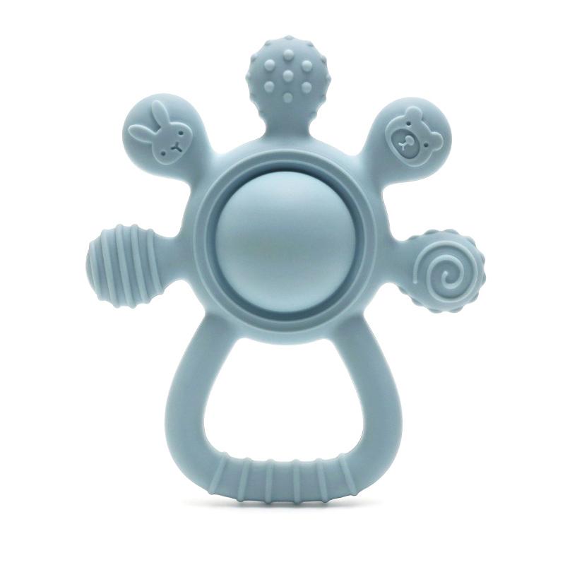 Kolorowe Dzieci 1 szt. Kreskówkowy Kształt Gryzak dla Niemowląt Zabawka 0-12M Silikonowy Uroczy Grzechotka Gryzak Wolny od BPA Sensoryczny Masażer Dziąseł Pielęgnacja Niemowląt