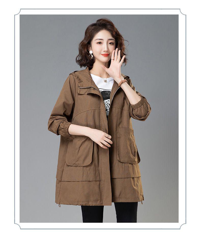 Korean Style Loose Mid-Length Trench Coat for Women, 2025 Spring/Autumn New Fashion for Middle-Aged Moms