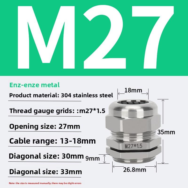 1Pcs Waterproof Cable Gland 304 Stainless Steel Glands IP68 PG7 PG9 M12 M16 Metal Joint PG13.5 M20*1.5 Cable Fixing Seal Joint