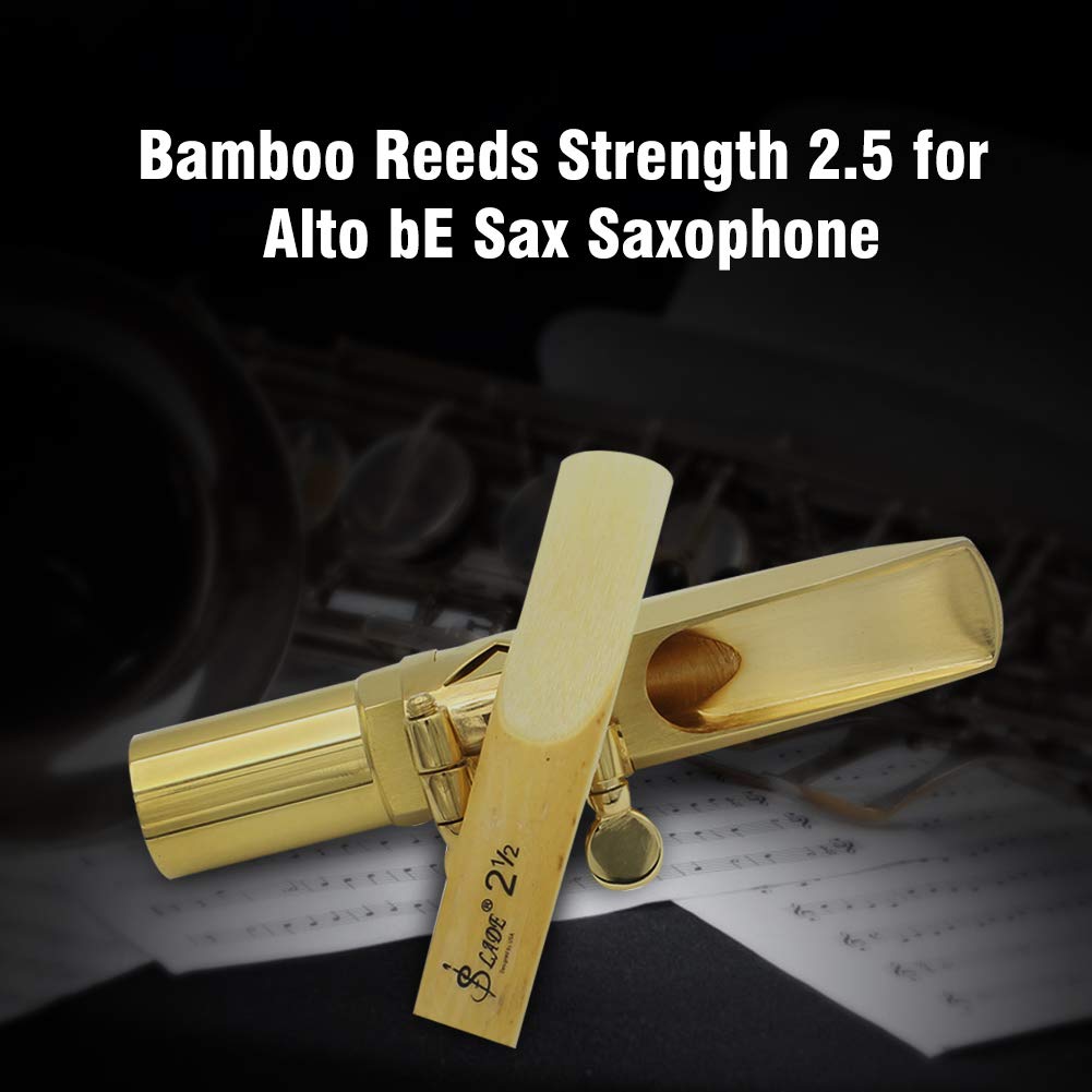 Yosoo LADE 10pcs bB Saxophone Reeds, 2.5cm, Reed, AltoTenor Saxophone, B-flat Alto Saxophone Reeds, Replacement Parts, Accessories, Bamboo, with