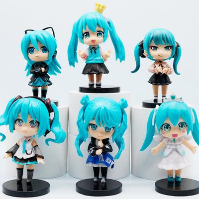 6 pièces/set Anime nouvelle figurine miku ornements de mini personnage kawai hatsune décoration de table pour la maison jouet adulte cadeau enfant