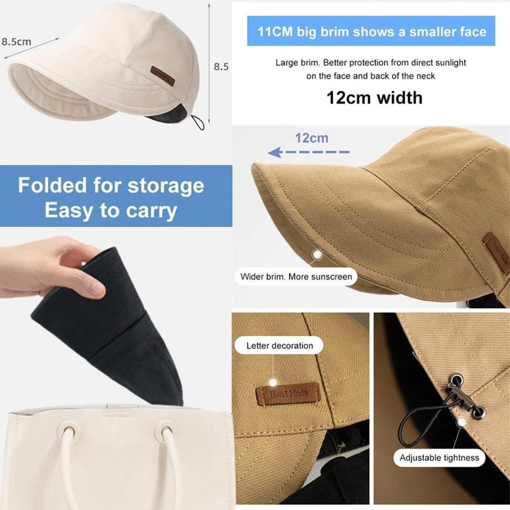 Summer Uv Protection Hat Women Wide Brim Beach Sunhat Anti-Uv Adjustable Cooling Foldable Fishing Cycling Travel Visor Hat