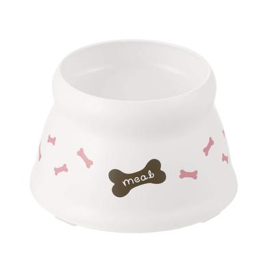 Richel Dog Dish with S Size Spill-resistant Legs, White,