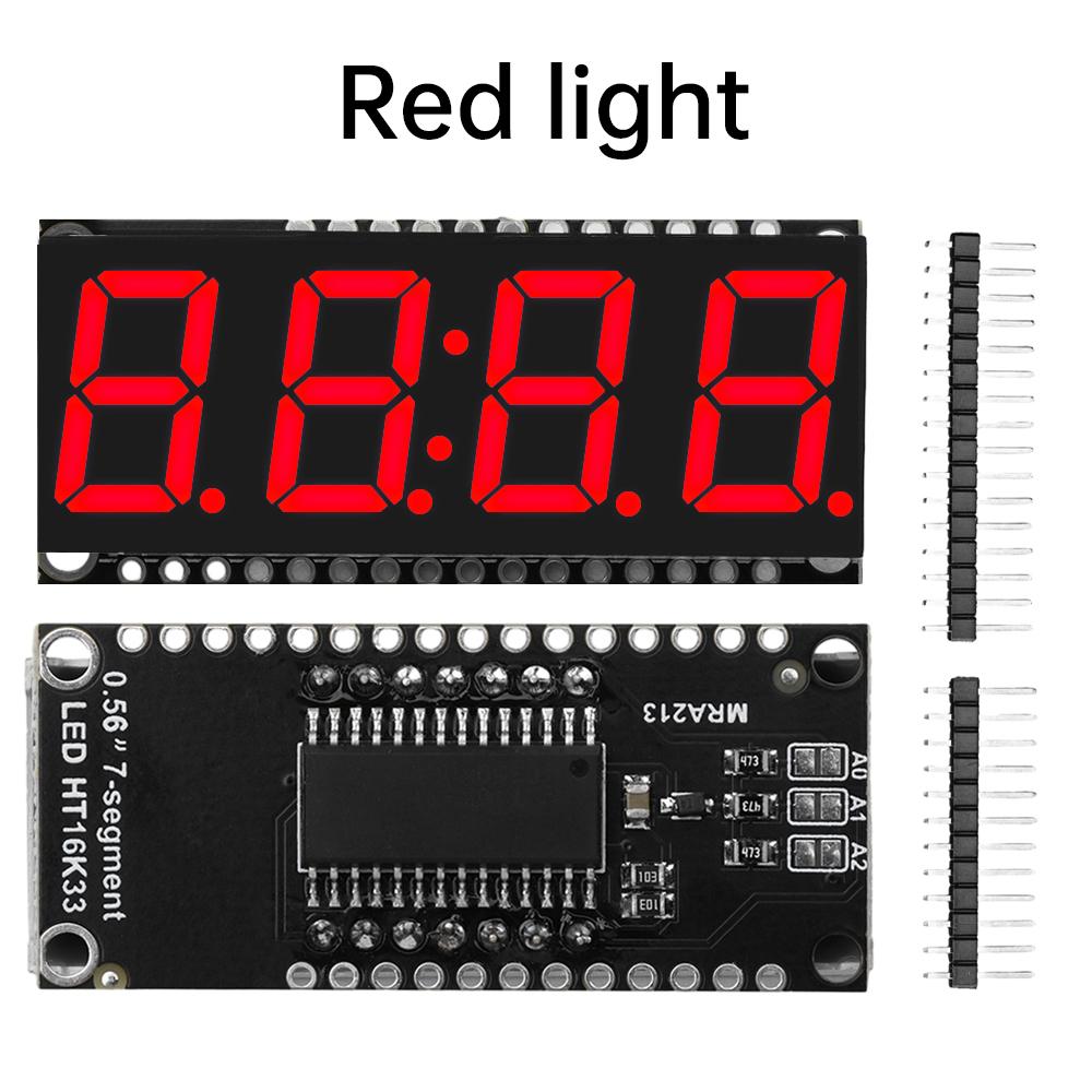 HT16K33 LED-Anzeigemodul 0,56” 4-Bit 7-Segment-Anzeigemodul Uhrmodul Grün Rot Weiß Gelb Blau Anzeige