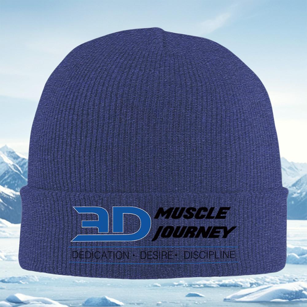 Blue bold letterslogo design Men Women Unisex Knitted Hat Beanie Pullover Cap Winter Thermal Warm Christmas Outdoor Cycling Hik