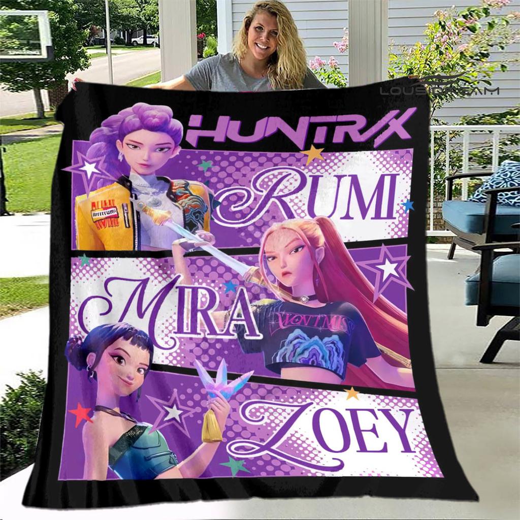 3D KPop Demon Hunters Cartoon blanket Warm blankets Soft and comfortable blanket Home Travel Blankets bed linings Birthday Gift