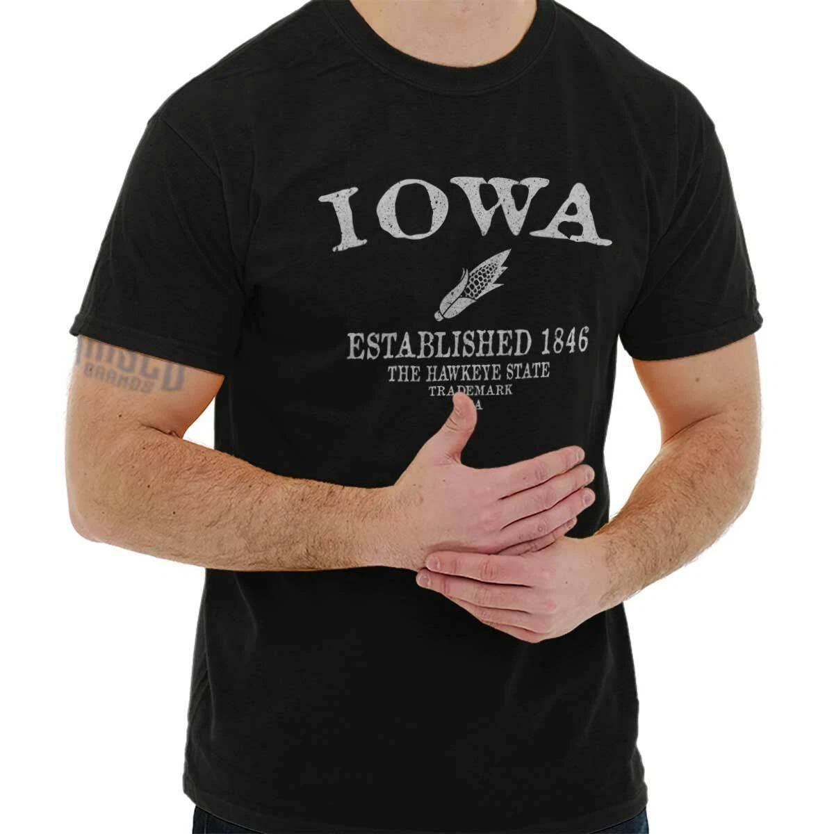 Iowa Hawkeye State Corn on the Cob EST 1846 Womens or Mens Crewneck T Shirt Tee XS