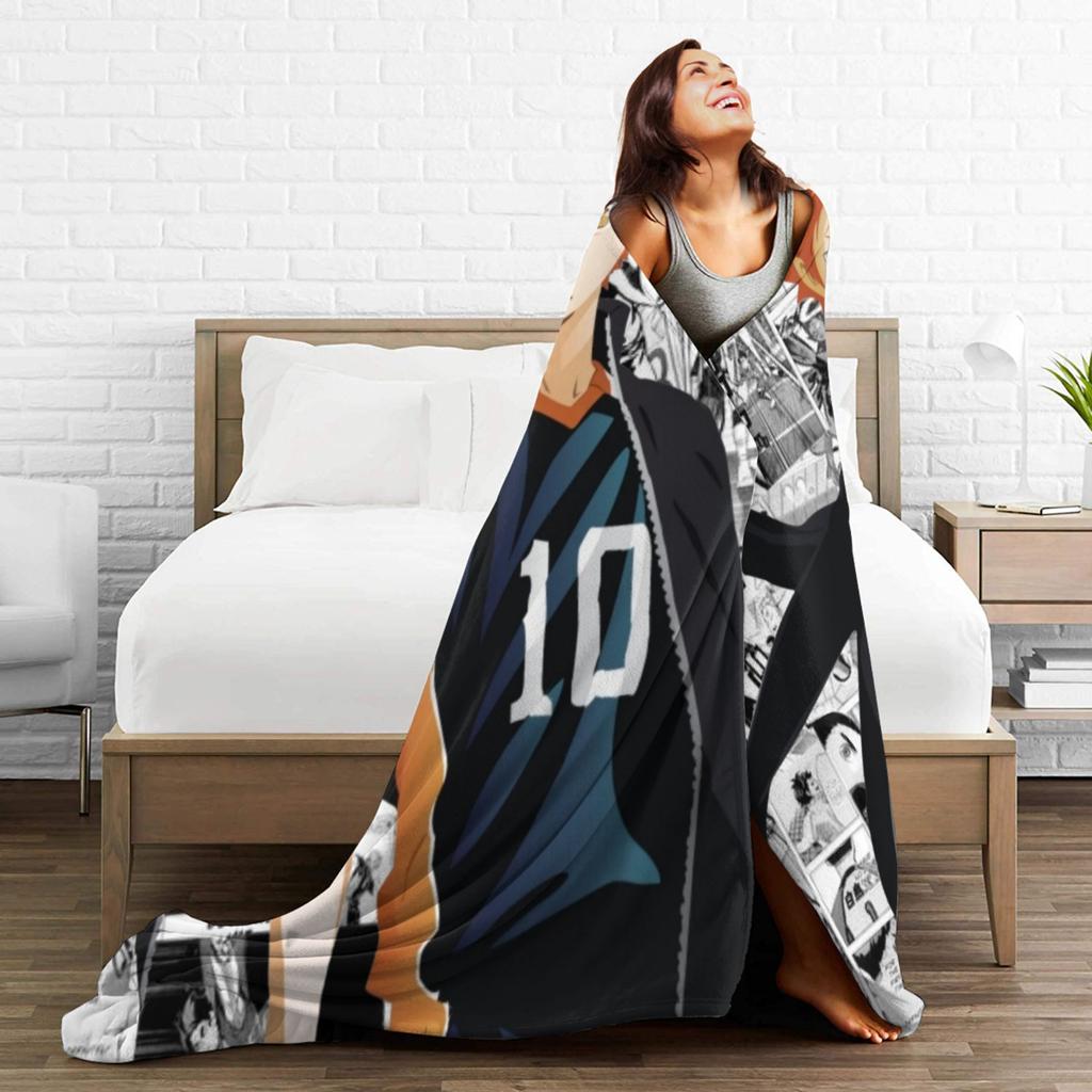 Haikyu!! Shoyo Hinata Blankets Fleece Decoration Anime Manga Portable Super Soft Throw Blankets for Bedding Car Bedding Throws