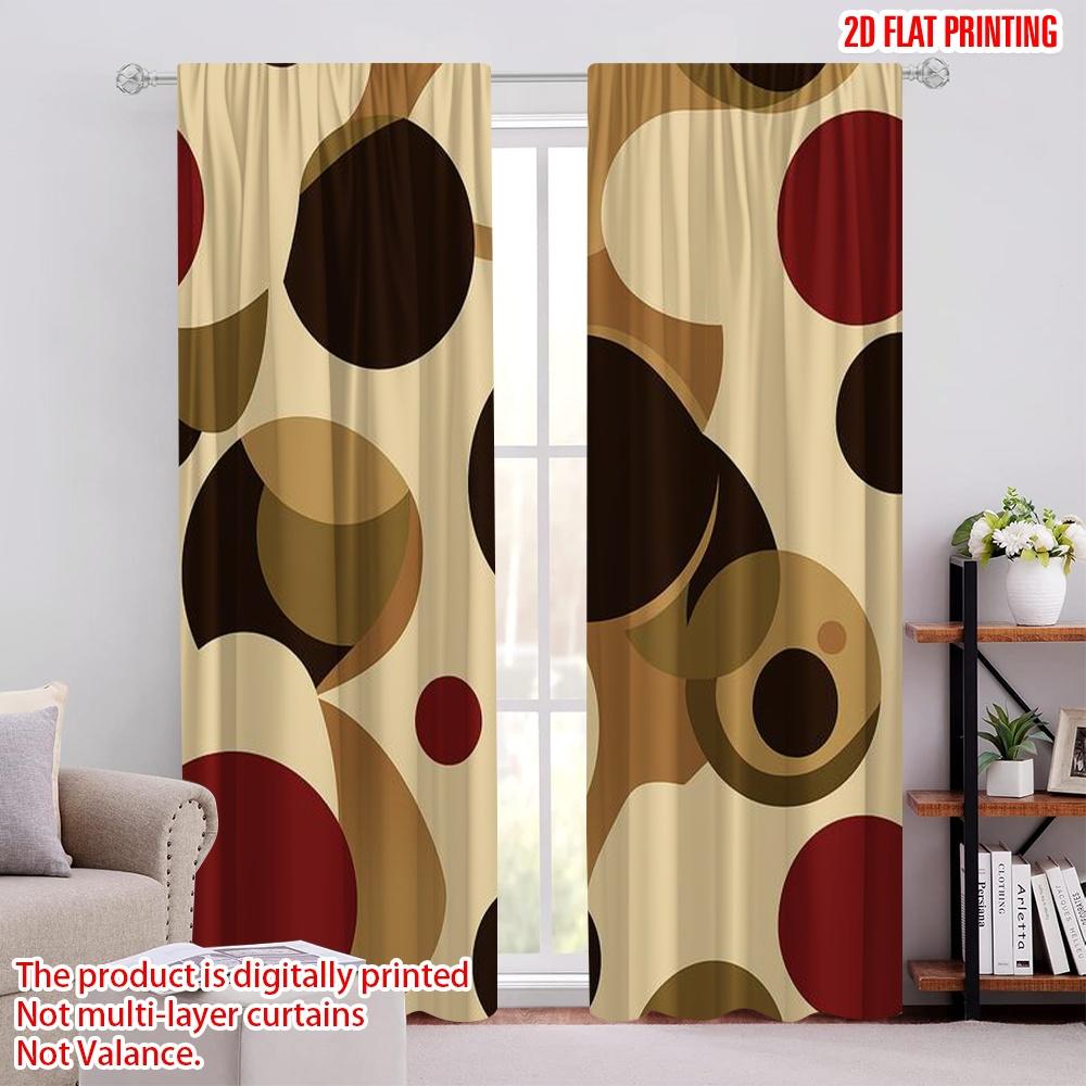 

2 шт., 2D печать на плоскости Популярные шторы Ретро круги Универсальная полиэстеровая ткань (без удилища) Украшения Внутри Идеально для 52.50 × 116.00 cm 2 pcs