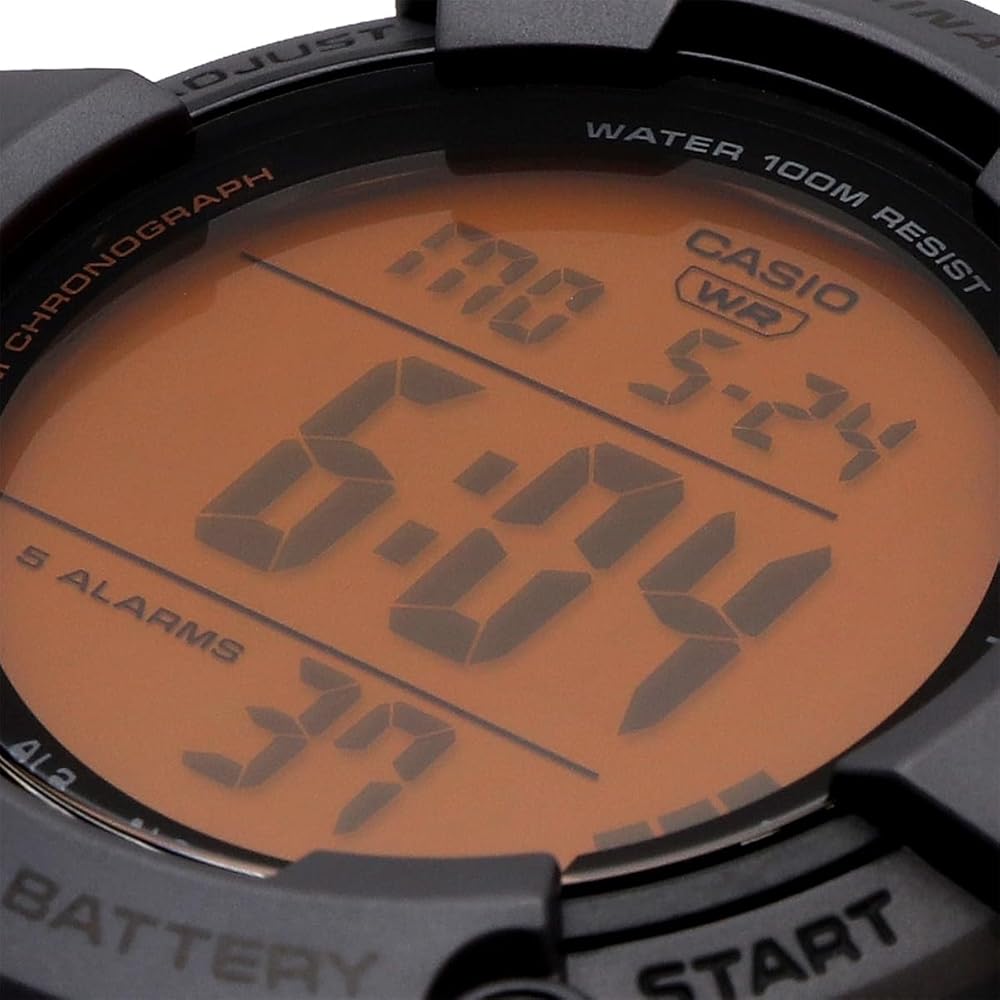 Casio AE-1500WHC-8AV Men's Standard Digital Watch Dark Gray Orange LCD Imported Model