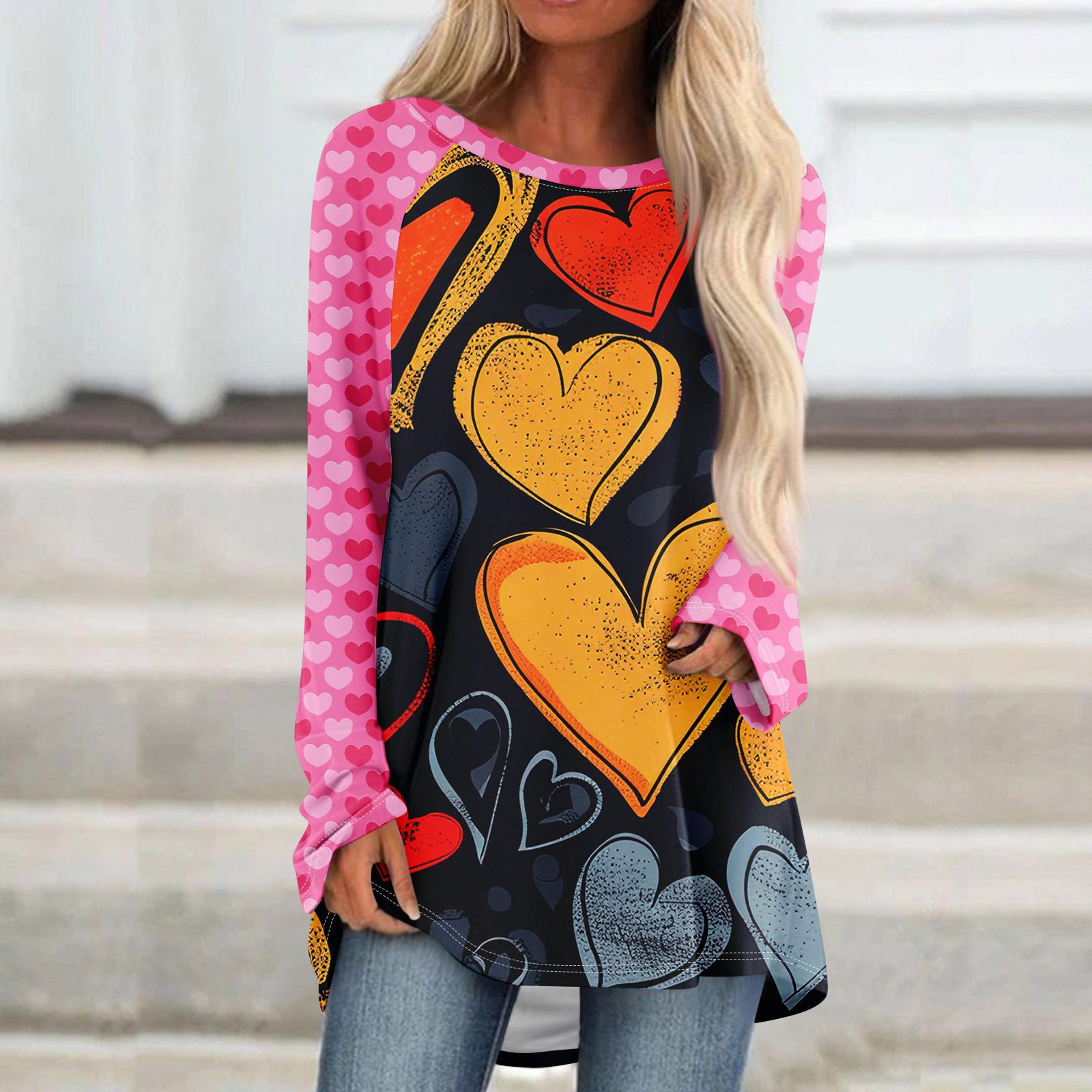 

Женский модный свободный свитер средней длины с круглым вырезом, с принтом ко Дню святого Валентина, рукавами реглан, с длинными рукавами, повседневный топ M жёлтый