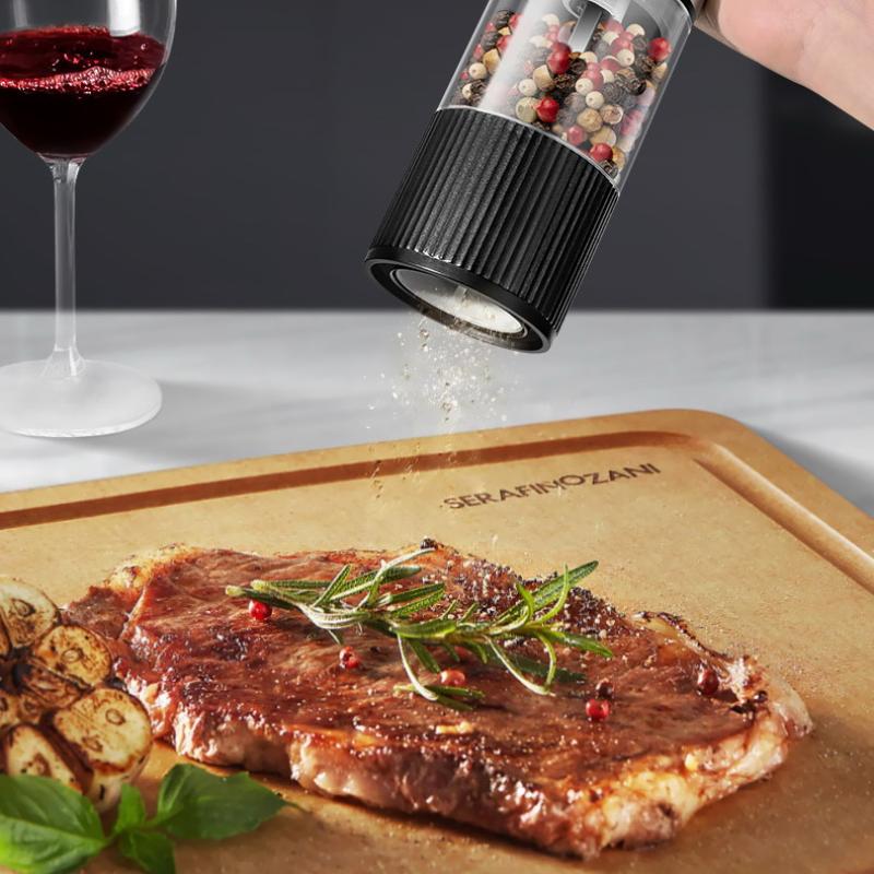 Electric Salt And Pepper Grinder Automatic Rechargeable Pepper Mill Shakers Adjustable Coarseness One-Handed Automatic Operation one size