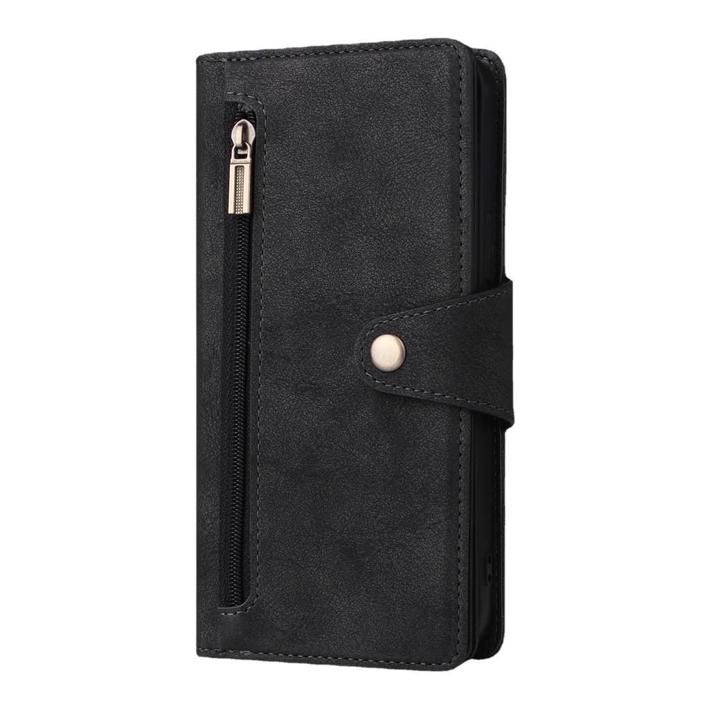 Suitable for Samsung S23 Mobile Phone Case Rivet Buckle Card Wallet Leather Case S22 Fantasy Nine Card Zipper Anti Fall Protection Cover