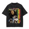 Bob Marley Legend Portrait Face Washed T Shirt Reggae Music Men Women Vintage Hip Hop Tshirt Cotton Casual Short Sleeve Tshirts