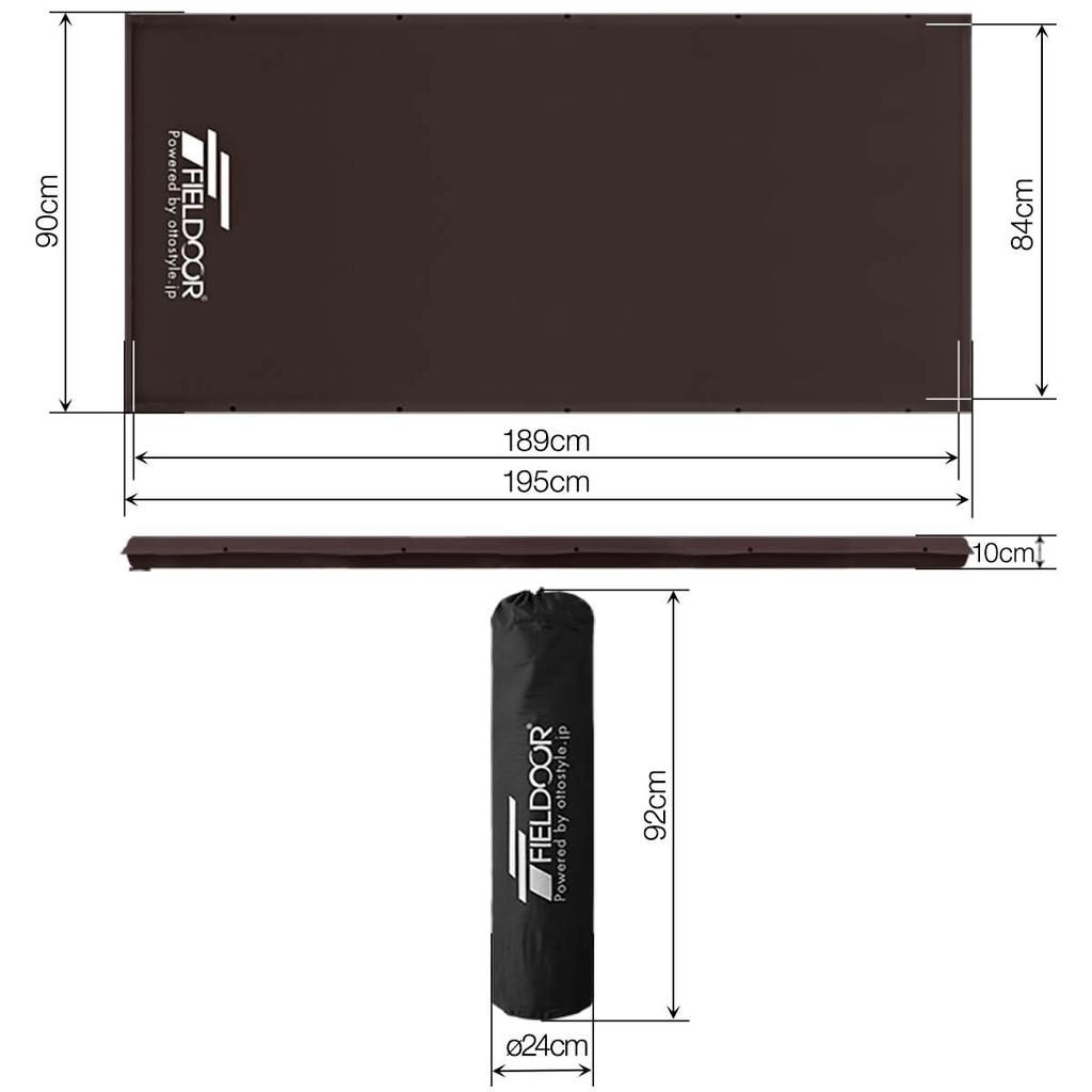 FIELDOOR Car Sleeping 10cm Automatic Inflating Urethane Large Inflatable Air Mattress for Camping and Outdoors Mat, Thick, Mattress, Connectable,