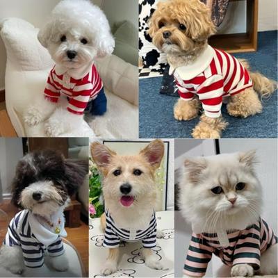Summer Polo Shirt For Dogs Puppy Clothes Bichon Frise Chihuahua Stripe Dog Sweatshirt Dog Cooling Vest For Small And Medium Dogs