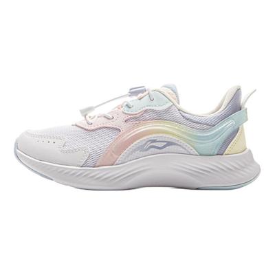 Li Ning Kids Sports Lifestyle Series Fashion Comfortable Versatile Shock Absorption Rebound Low Top Casual Shoes Kids Sneaker White Blue YKNV048-2