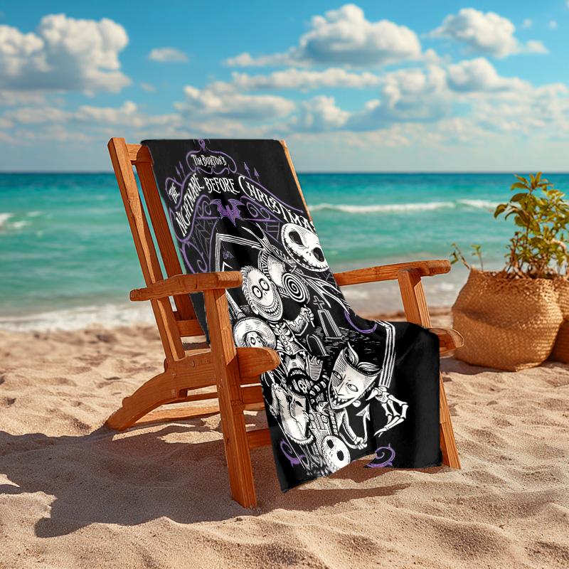 1pc Nightmare Before Christmas Microfiber Beach Towels Quick Dry Towel Sand Beach Towels Pool for Travel Swim Pool. S7290114
