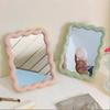 Solid Color Wavy Makeup Mirror Foldable Corrugated Desktop Mirror for Room Decoration