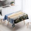 Seaside Scenery Tablecloth Natural World   Anti-Stain Waterproof Rectangular Kitchen Table Home Decoration