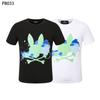T-shirt Court Homme Psycho Bunny Crâne Coloré Lapin Col Rond Tendance Rue Européenne et Américaine T-shirt Couple Pièce Unique