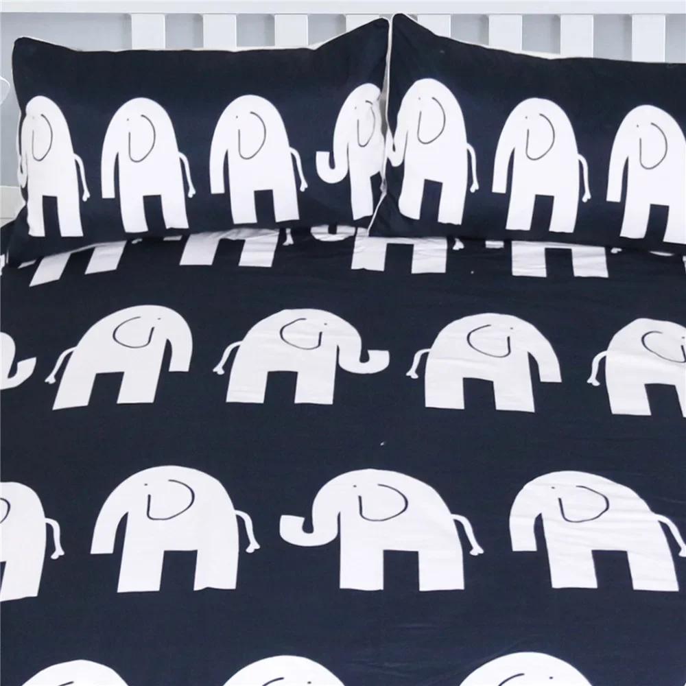 3D Soft Duvet Cover Sets Indian Elephant Beding Set Black White Ropa De Cama King-Sized Dimensionsd Dimensions Animal Bohemian Beding 28x28 Bed Linen