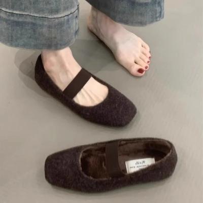 2024 Neue Schuhe für Damen Mary Janes Damen-Flats Elegant Lässige Flats Damen Flache Quadratische Zehenpartie Slipper Weichsohlige Schuhe Weiblich