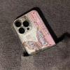New Chinese oil painting powder butterfly is suitable for 16promax iPhone case iPhone15pro personalized 14plus.