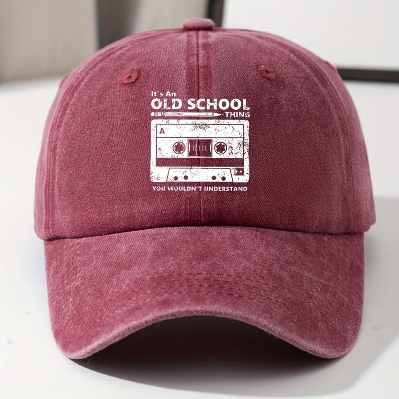 

Old School Cassette Tape Baseball Cap Adjustable Polyester Retro Music Print Casual Summer Unisex Hat One Size