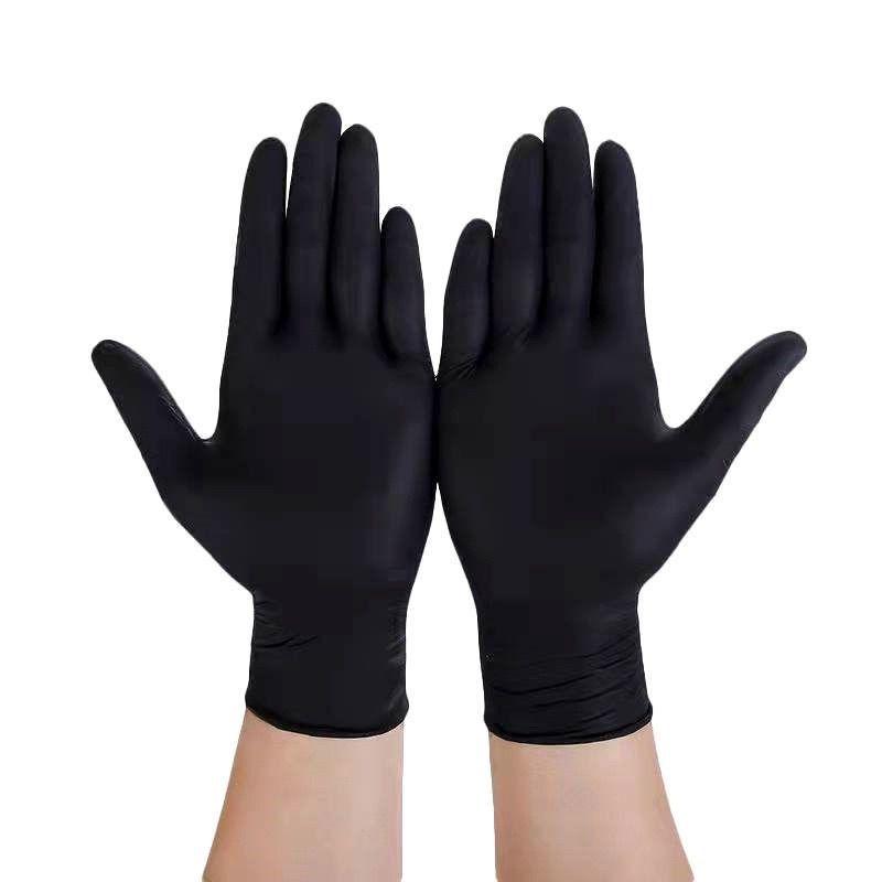 Guanti Monouso in Nitrile Nero per Alimenti - Senza Lattice, Anti-Scottatura, Ideali per Chef in Cucina e Ristorazione.