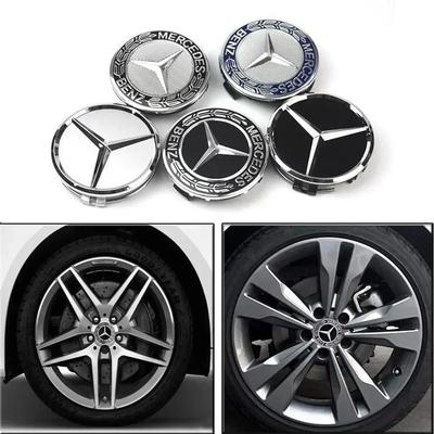 Car Sticker CLS GLA 4 Pieces/Set 75mm For Mercedes Benz AMG W203 W206 W220 W205 W211 W212 Car Wheel Center Hub Caps Benz Emblem 