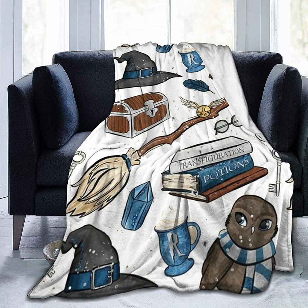 Flannel Fleece Modern Throw Blanket, Cartoon Style Koala Bears Blue Pattern Throw for Spring Recliner, Air Conditioning Blanket
