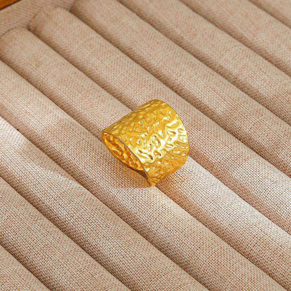 1Pcs Stainless Steel Ring Set with Zirconia, Metal Style Finger Ring, Index Finger Ring