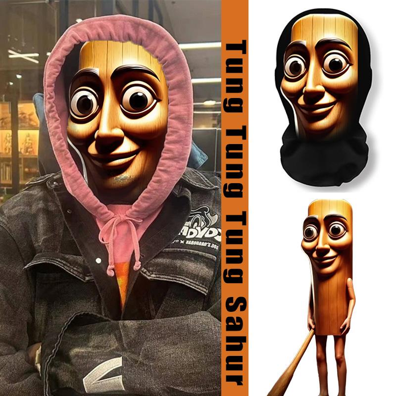 NOVÁ 3D tištěná celoobličejová maska TungTungTung Sahur síťovaná maska pro muže Párty potřeby Vtipné cosplay rekvizity Novinka