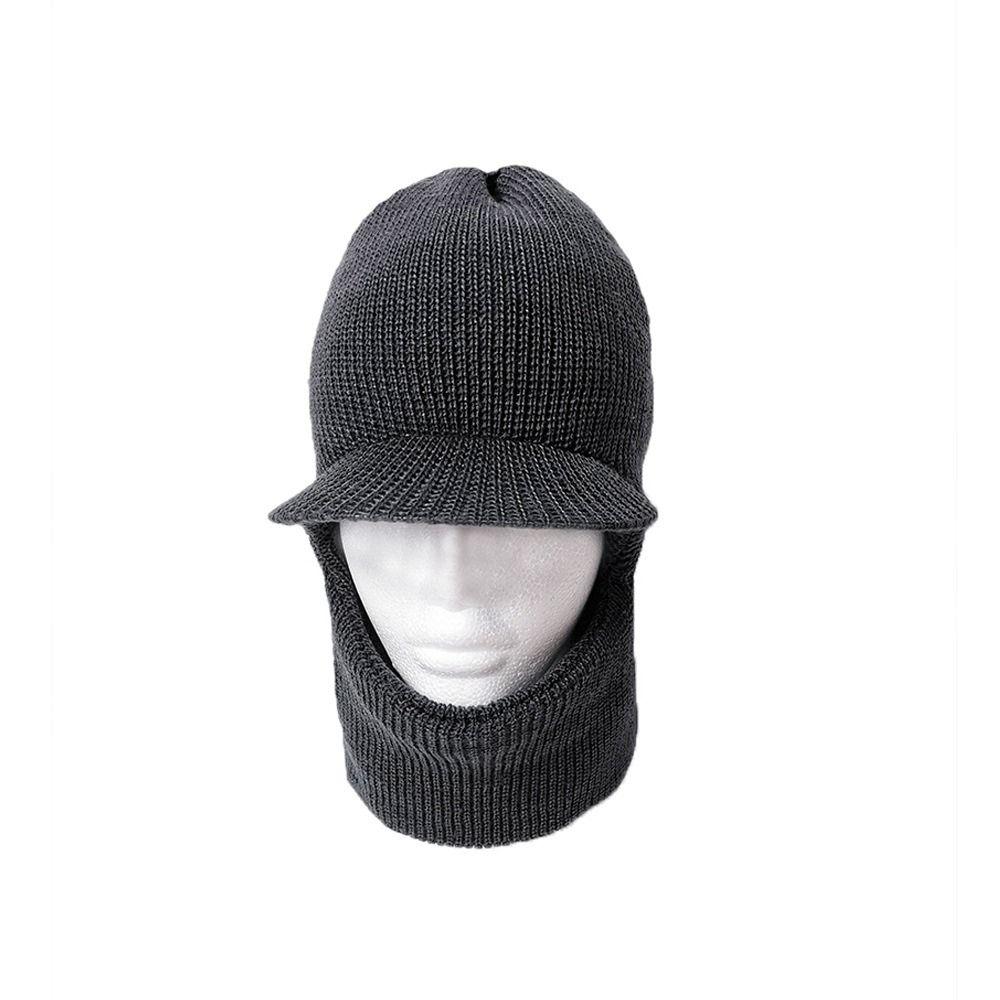 Fashion Woolen Yarn Knitted Winter Hat Warm Ring Scarf Windproof Scarf Cap Plush Thickening With Brim Ski Mask Caps Cycling
