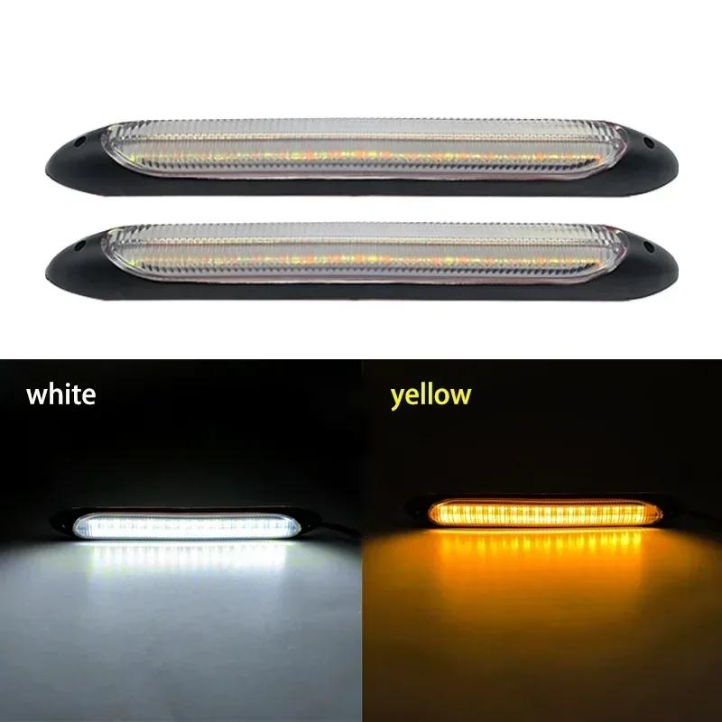Waterproof LED Daytime Running Lights - Universal 12V Car DRL with Sequential Back Signal & Yellow Day Flow Lighting