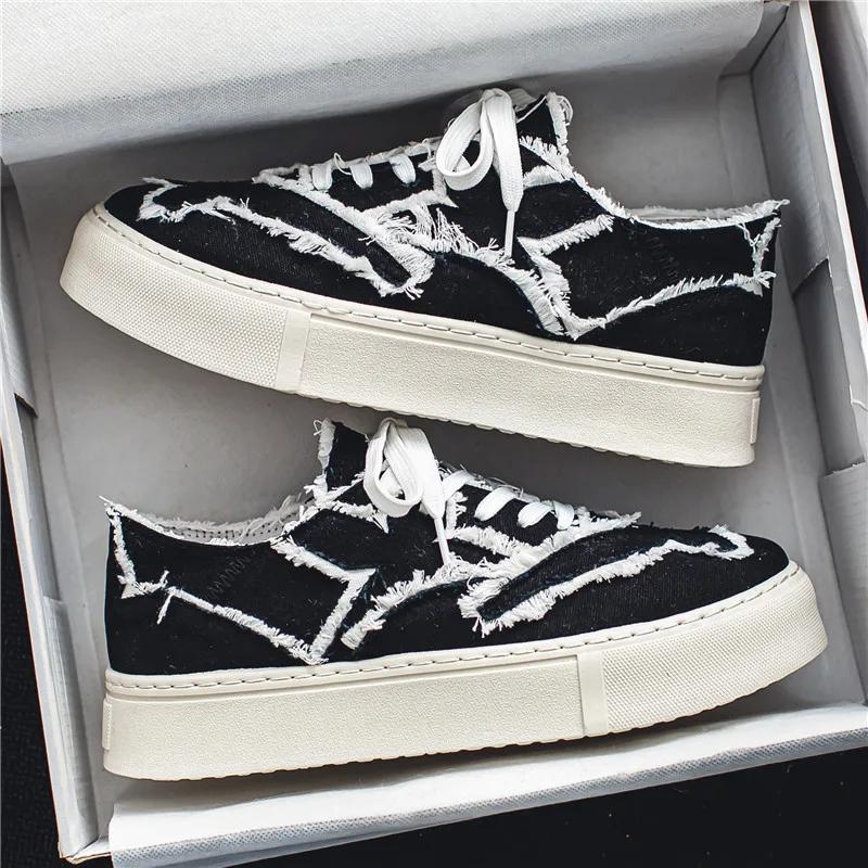 

Fashion New Luxury Men s Sneakers Thick Bottom Fashion Casual Canvas Shoes Comfortable Soft Bottom Breathable Running Sneakers 44 чёрный