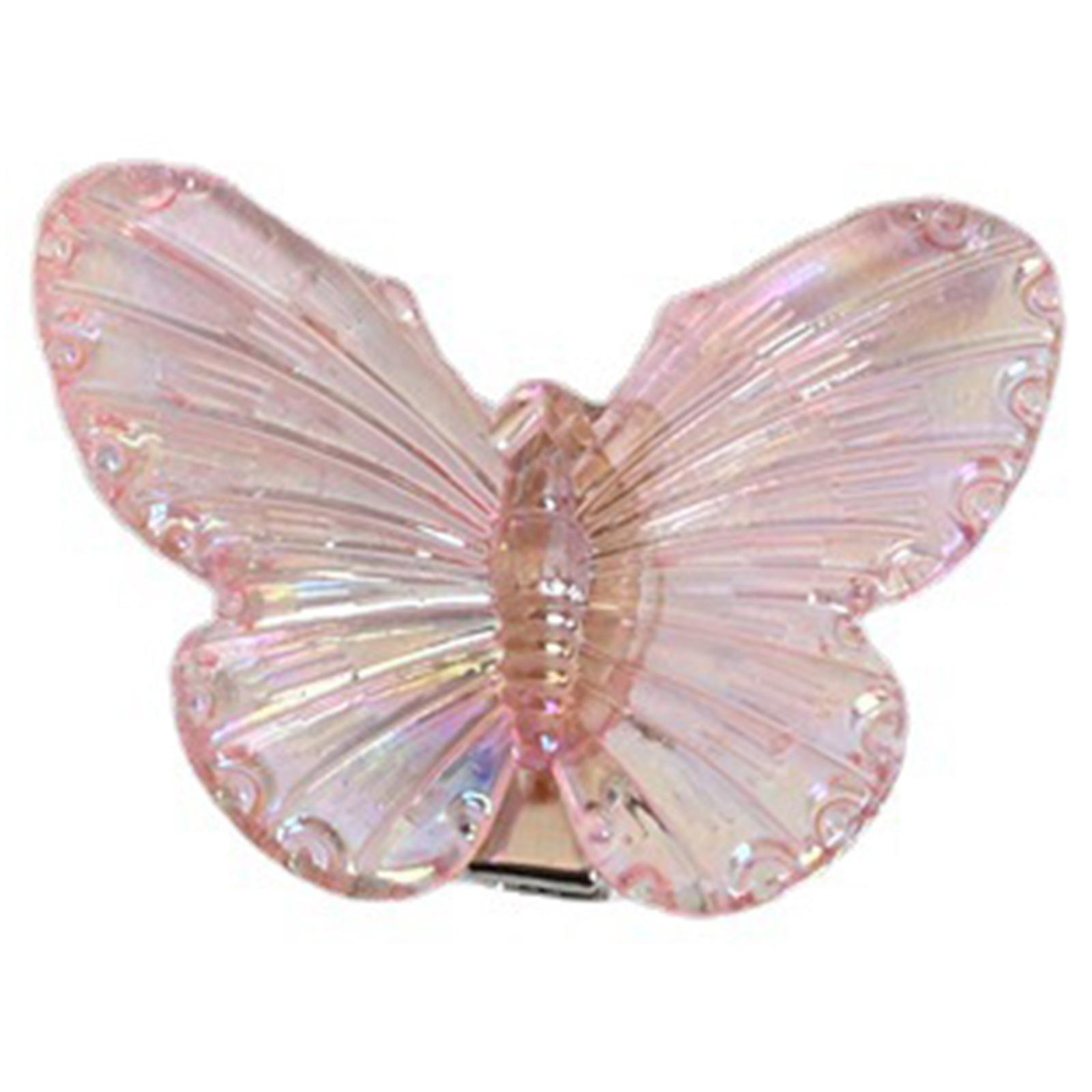 

Plastics Clear Butterfly Hair Clips Sweet Glitter Hair Barrettes Small Hair Pins Party Accessories for Women Girls розовый